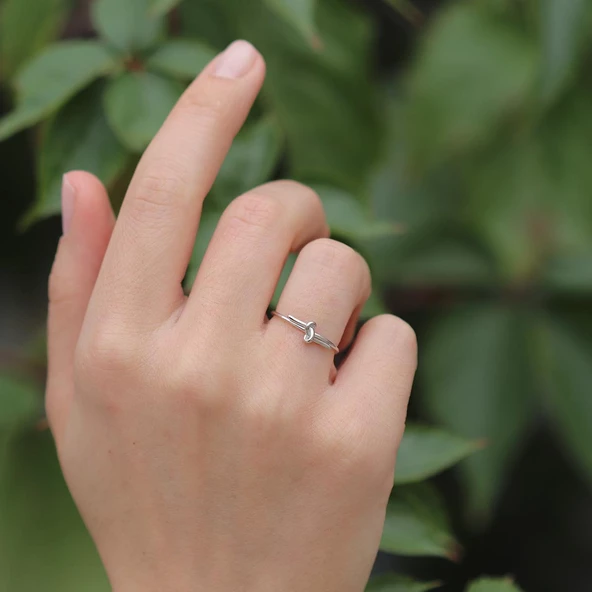 Gönül Bağı Minimal Gümüş Yüzük - Resim 3