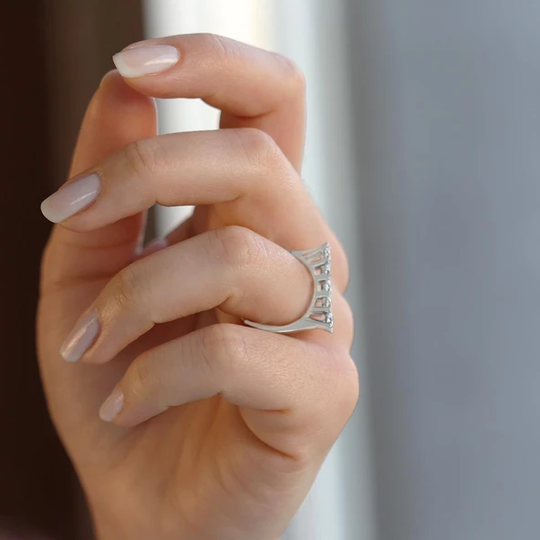 Yüksek Montür Beştaş Sky Diamond Yüzük - Resim 4