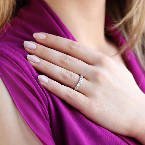 Tek Sıra Yarımtur Sky Diamond Yüzük - Resim 2