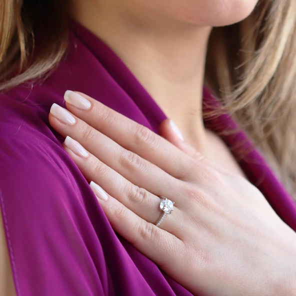 Elegance U Montür Sky Diamond Tek Taş Yüzük - Resim 4