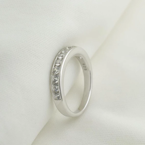 Tek Sıra Yarımtur Sky Diamond Yüzük - Resim 5