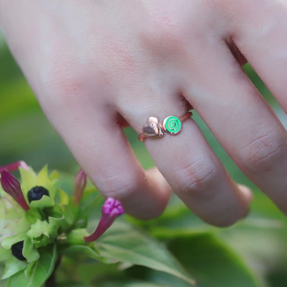 Mine İşli Kalpli Yüzük - Resim 2