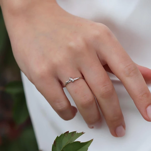 Gönül Bağı Minimal Gümüş Yüzük - Resim 5