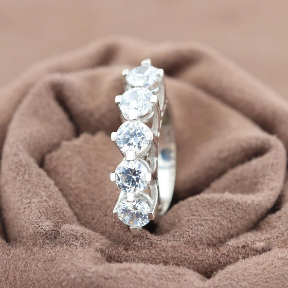 Swarovskı Y Montür 925 Ayar Gümüş Beştaş - Resim 3