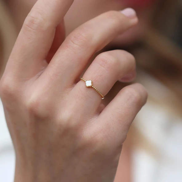 Alhmbra Gold Kaplama Minimal Gümüş Yüzük ürün görseli 1