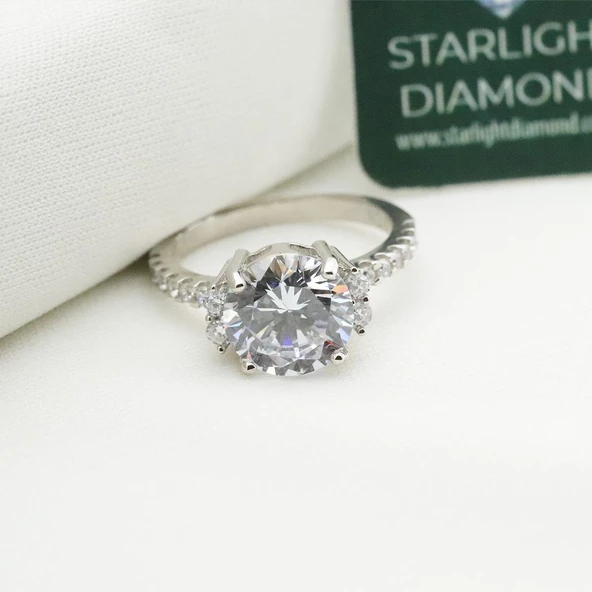 2.50ct Özel Elagance Montür Starlıght Diamond Tektaş - Resim 4