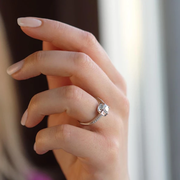 Elegance U Montür Sky Diamond Tek Taş Yüzük - Resim 3