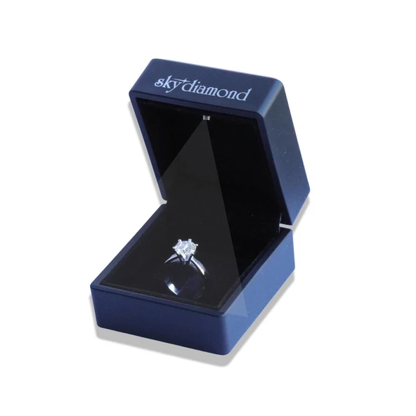 Halo 0,84 Karat Tek Taş Model Sky Diamond Yüzük - 5