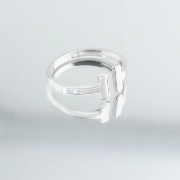 Tffny Modeli Ayarlanabilir Gümüş Yüzük - Resim 4