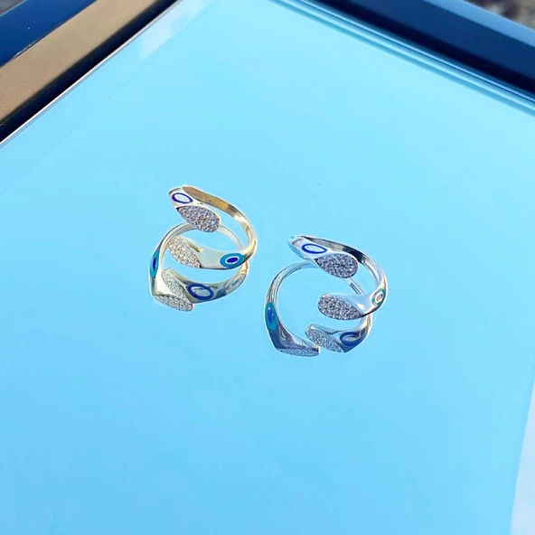 Fortuna Modeli Zirkon Taşlı Ayarlanabilir Gümüş Yüzük - Resim 5