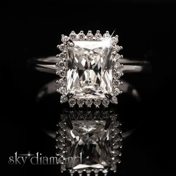 Sky Diamond Baget Kesim Kadın Yüzük - Resim 2