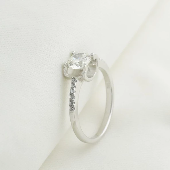 Elegance U Montür Sky Diamond Tek Taş Yüzük - Resim 5