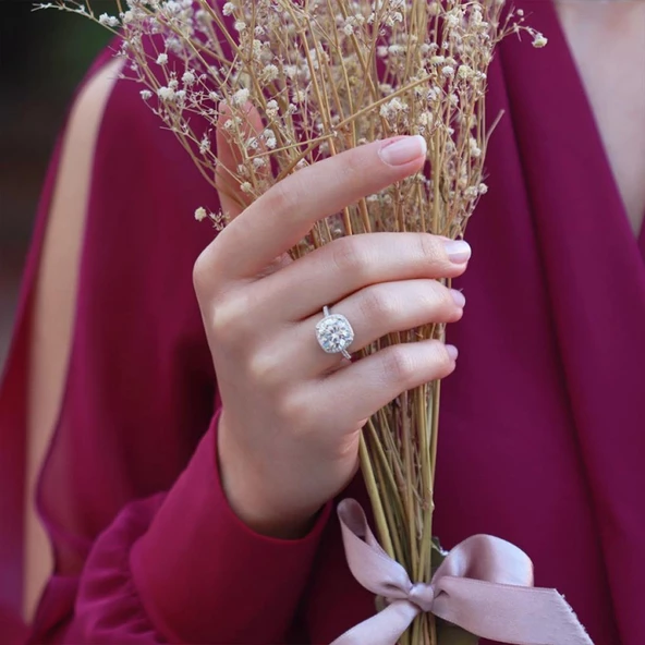 Round Kesim 3 Karat Tek Taş Model Starlight Diamond Yüzük ürün görseli 1