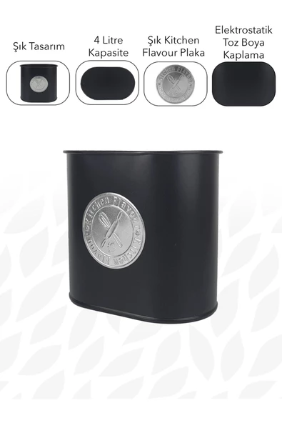 Metal Baton Çok Amaçlı Mutfak ve Banyo Organizeri Saklama Kabı (Kitchen Flavour Plakalı) - Resim 4