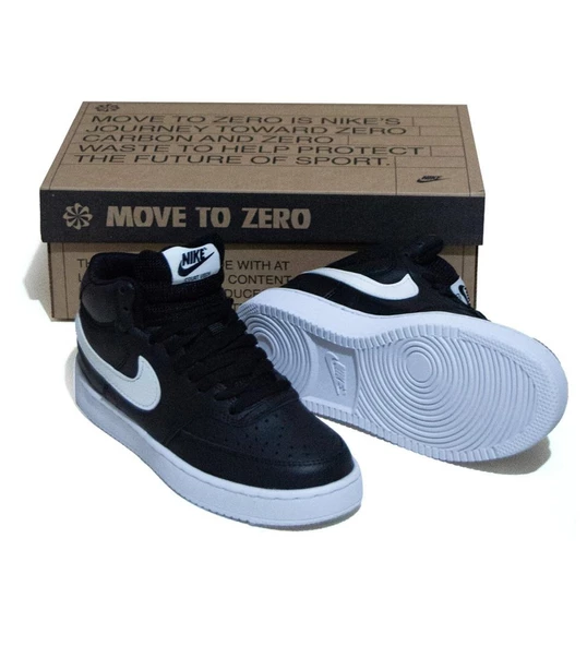 NIKE COURT VISION MID NN BOT SPOR AYAKKABI : Siyah - Beyaz - 2
