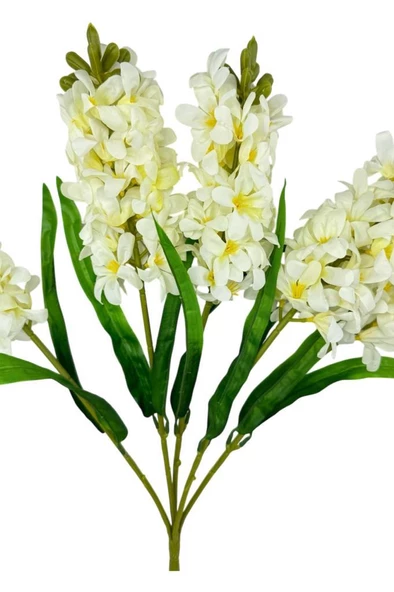 Nettenevime Yapay Çiçek Sümbül Demeti Beyaz 55*40cm 1.Kalite - Resim 2