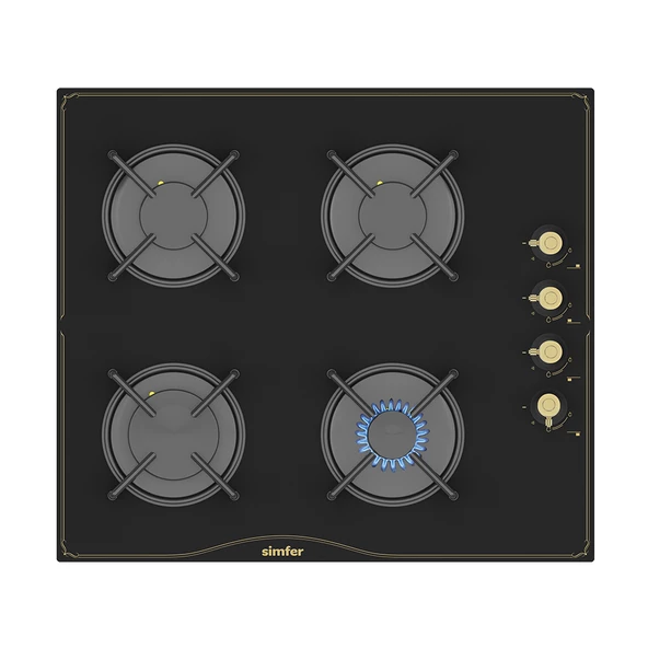 Simfer 8 Fonksiyon Retro Siyah Multi Turbo 3'lü Ankastre Set (7349 Fırın + 3325 Ocak + 9612 Davlumbaz) - Resim 4