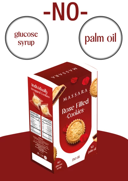 Massara Gül Yaprak Dolgulu Tekli Sargılı Kurabiye 250 gr - 2