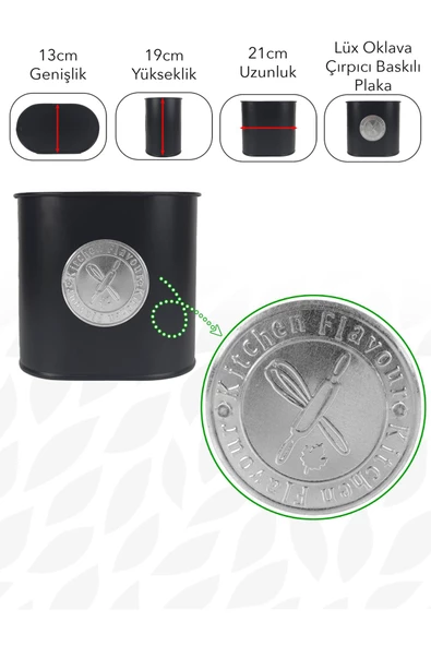 Metal Baton Çok Amaçlı Mutfak ve Banyo Organizeri Saklama Kabı (Kitchen Flavour Plakalı) - Resim 3