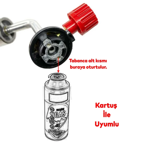 Gaz Ayarlı Pürmüz Kartuş Şaloma Butan Bütan Propan Gaz Başlığı Dragon Mangal Ateş Başlatıcı 1 Adet - 3
