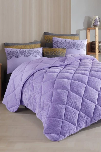 Olis Welsoft 6 Parça Comforter Yorgan Seti Mürdüm