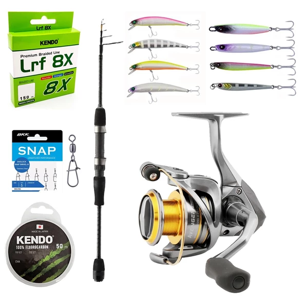 YekOutdoor Profesyonel LRF Seti Okuma 210cm 1-8 gr Lrf Kamışı&Okuma Avenger AV-1000a Olta Makinesi
