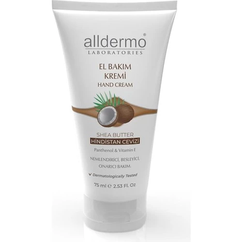 Alldermo El Bakım Kremi 75 Ml Shea Butter - Hindistan Cevizi