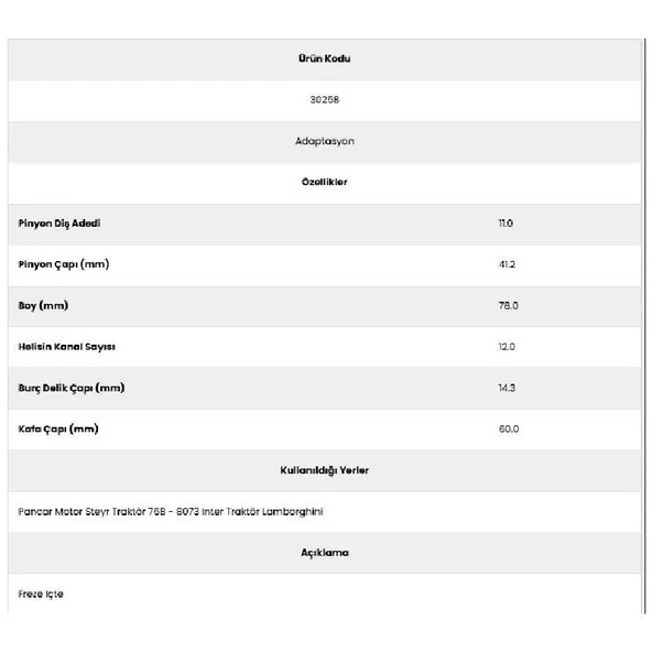 Form Metal 30258 Pancar Motor 12 Kanal 11 Diş Marş Dişlisi - 2