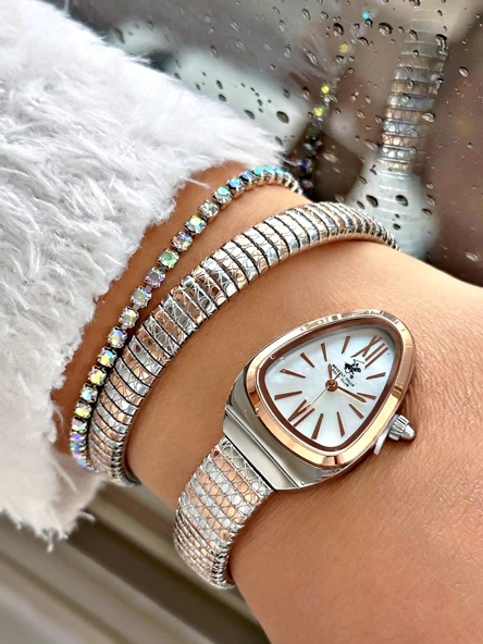 Beverly Hills Polo Club BP3747C.520 Yılan Model Kadın Kol Saati - Resim 4