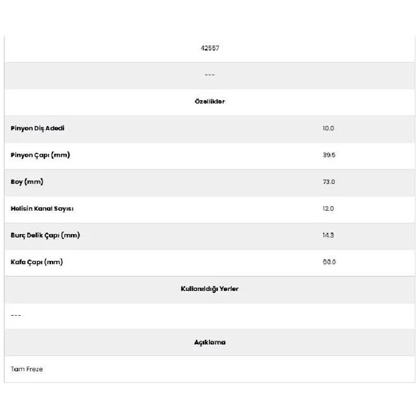 Form Metal 42558 Steyr Traktör 12 Kanal 11 Diş 54292964 Marş Dişlisi ürün görseli 1
