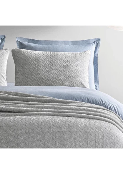 Puffy Lines Çift Kişilik Yatak Örtüsü - Gri - Resim 2