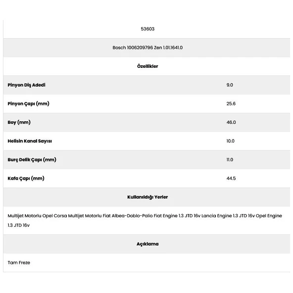 Form Metal 53603 Corsa 10 Kanal 9 Diş 10062097 Marş Dişlisi - 2