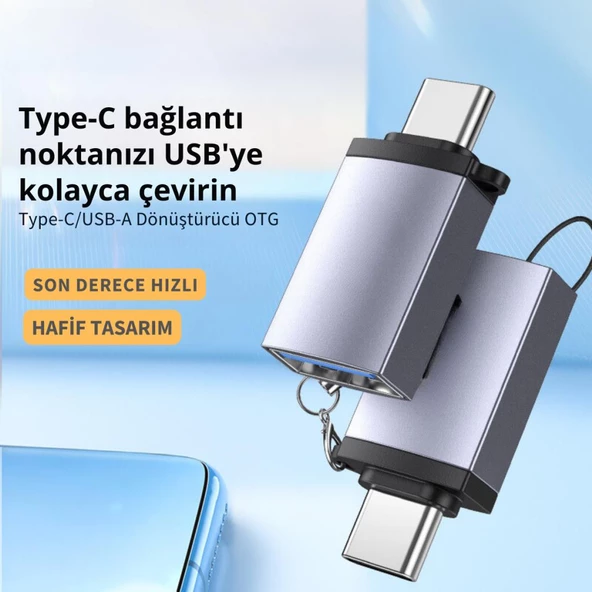 Polham Jazos Type-C to USB 3.1 OTG Dönüştürücü Adaptör, 10 Gbps Veri Aktarım, Mini USB Çevirici - 2