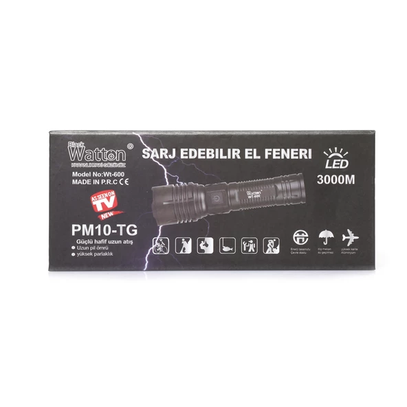 3000 Lümen  Güçlü EL Feneri Wt-600 - 4