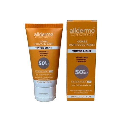 Alldermo Spf 50+ Tinded Light Güneş Koruyucu Krem 50 Ml Tüp