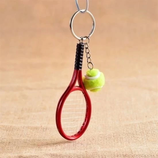 Gerçekçi Tenis Raketi Tasarımlı Şık Anahtarlık Kolye Çanta Süsü Tennis Keychain - 8