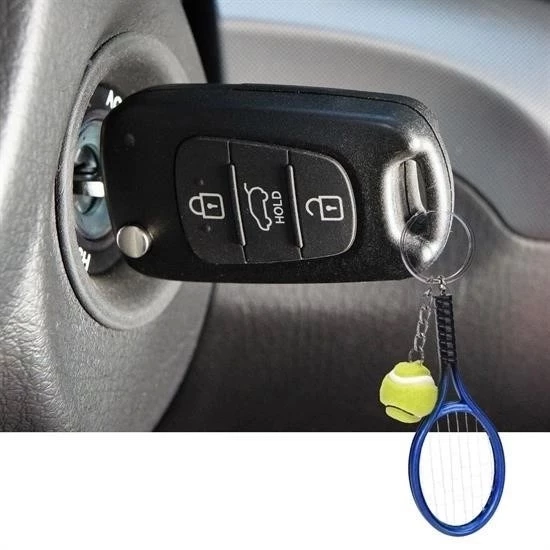 Gerçekçi Tenis Raketi Tasarımlı Şık Anahtarlık Kolye Çanta Süsü Tennis Keychain - 7