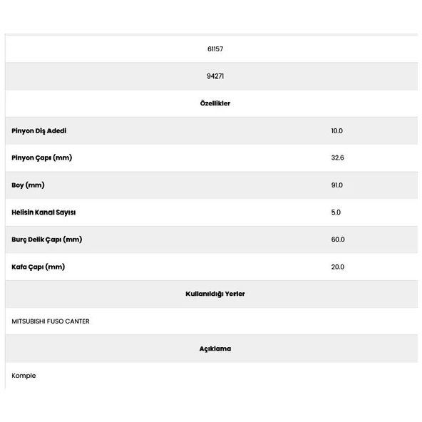 Form Metal 61157 Canter 5 Kanal 10 Diş Marş Dişlisi - 2