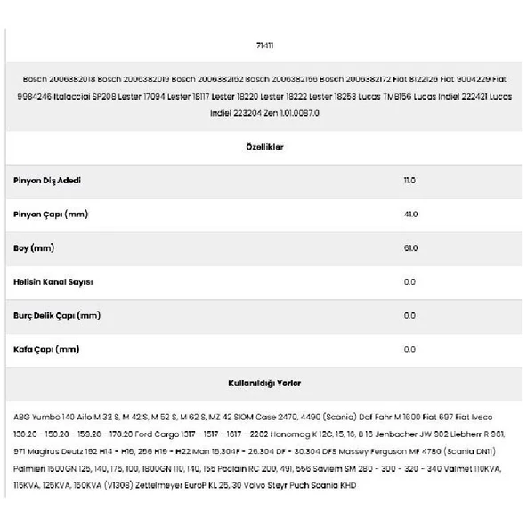 Form Metal 71411 Deutz 11 Diş 71514110 Marş Dişlisi - 2