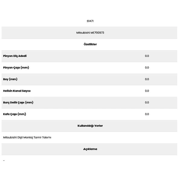Form Metal 61471 Canter Marş Me700973 Marş Dişlisi - Resim 2