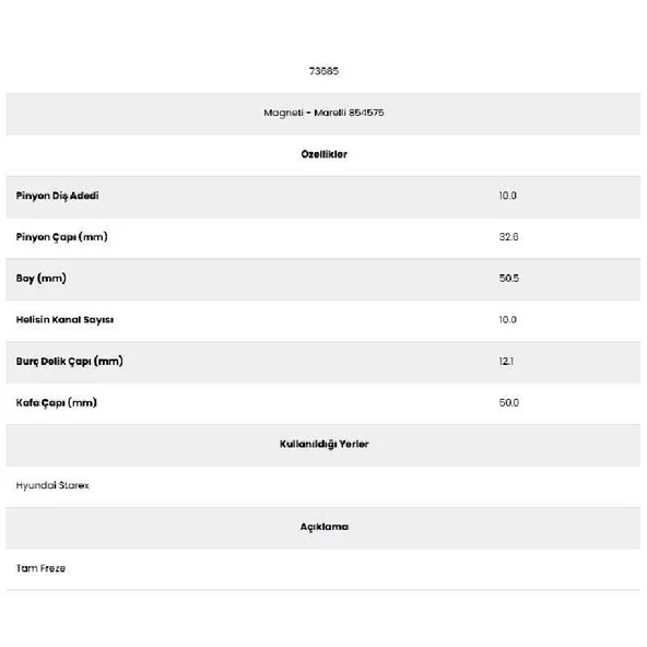Form Metal 73685 Hyundai Starex 10 Kanal 10 Diş 7158770 Marş Dişlisi - 2