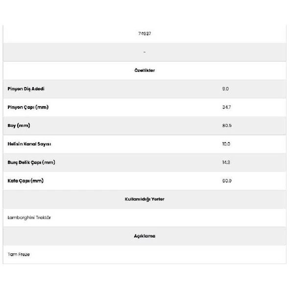 Form Metal 74937 Lamborghını 10 Kanal 9 Diş Marş Dişlisi - 2