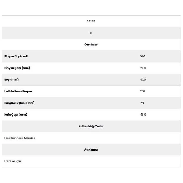 Form Metal 74225 Ford Connect 12 Kanal 10 Diş Marş Dişlisi - 2