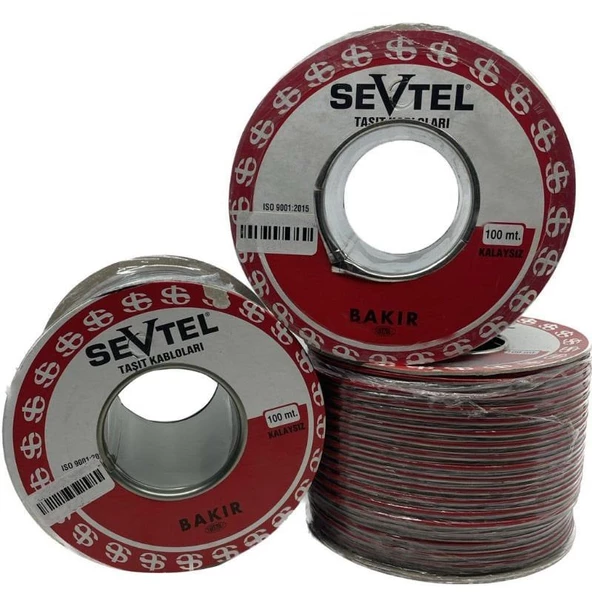 Sevtel Hoparlör Kablosu 2*0.50 Mm2 Siyah 1 Mt - 5003