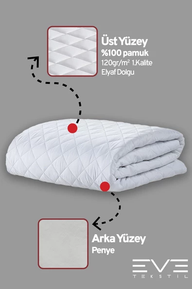 Kapitone Fitted Yatak Koruyucu Alez Tek Ve Çift Kişilik Kapitoneli Microfiber Yatak Alezi - 2