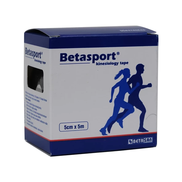 Betasport Kinesio Tape Destek Bandaj Siyah 5Mt X 5Cm 49305S