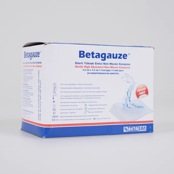 Betasan Beta Gauze Steril Now Kompres 7,5Cmx7,5Cm 5X20'Li 31751005