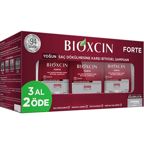 Bioxcin Forte 3 Al 2 Öde Saç Dökülmesine Karşı Bitkisel Şampuan (3 X 300 Ml)