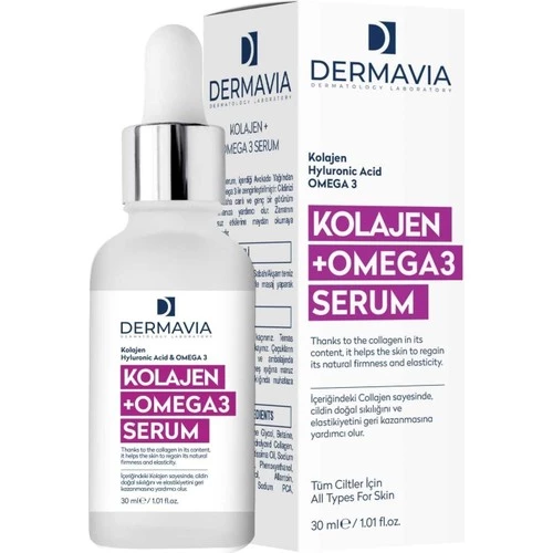 Dermavia Kolajen & Omega3  Serum 30 Ml Genç Görünüm Cildi Besler