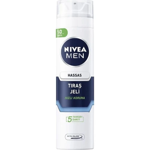 Nıvea Men Hassas Tıraş Jeli 200Ml, Hassas Ciltlere Özel Hızlı Koruma, , Alkolsüz Formül